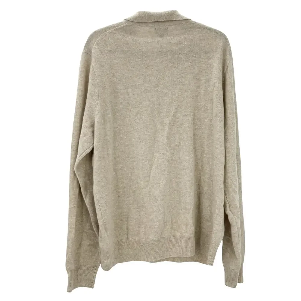 J. Crew Men's Cashmere Collared Sweater-Polo Heather Gray Size XL NWOT